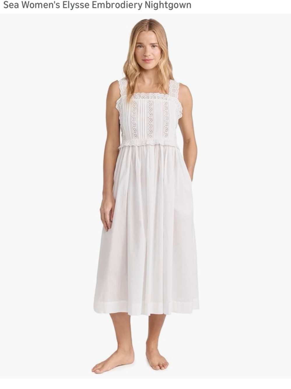 Sea Women's Elysse Embroidery Nightgown XL NWT